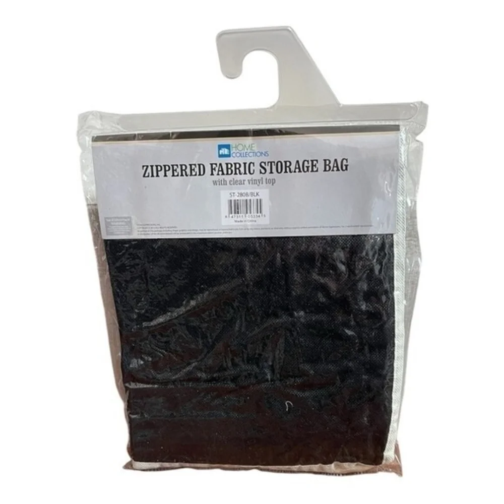 HOME COLLECTIONS Underbed Zippered Fabric Storage Bag Black 20